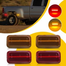 4x Led Side Marker Light For Chevy Silverado Sierra Dually 15-23 Amberredwhite