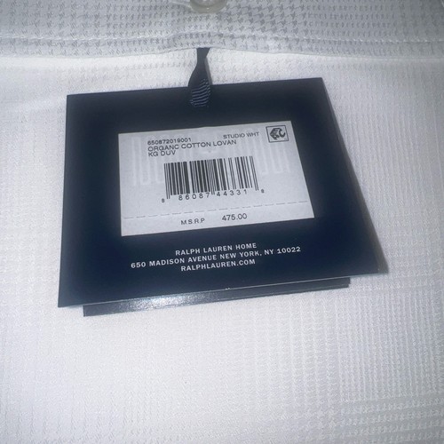 Ralph Lauren Home King Duvet Cover Lovan Jacquard Studio White Cotton New - Picture 3 of 4