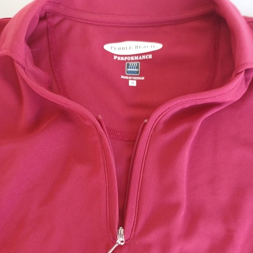 Pebble Beach Performance Women's Red Quarter Zip Polo Shirt Size S Golf Casual - Picture 8 of 9