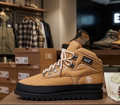 END x Timberland Euro Hiker Boots Beige Vibram Primaloft OA6EF5-EKE Herren Uk 7,5