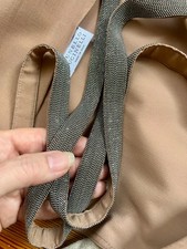 Brunello Cucinelli Kleid Rock Latz Seide Monilitr&auml;ger M 36-38 midi Ocker