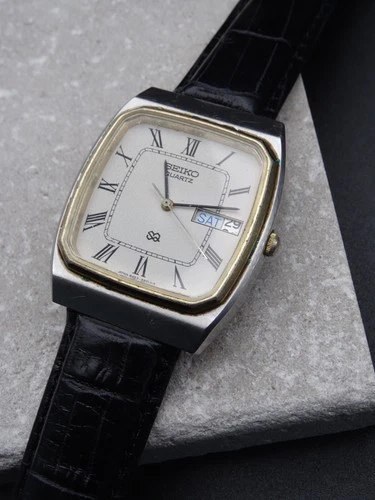 Seiko 8223-5130 Vintage Quartz Men Watch 32mm Working New Leather Strap