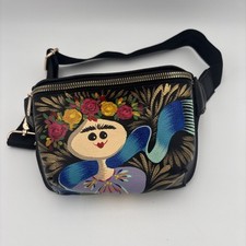 Hand Painted Mexican Bag Purse Handbag - Synthetic Vegan Leather Bag