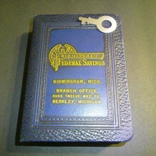 BANKERS UTILITIES BOOK BANK  W/ KEY  BIRMINHAM FEDERAL SAVINGS BERKLEY, MICHIGAN