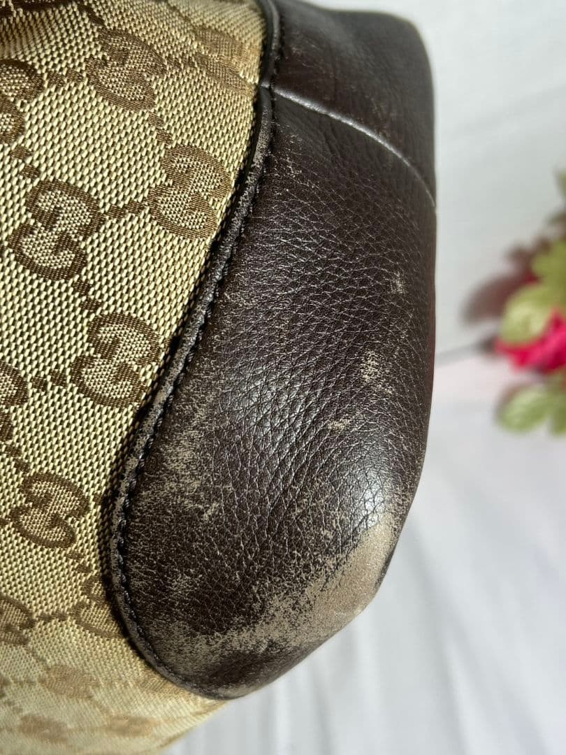 GUCCI GG Canvas Horsebit Tote Bag Women's Vintage Size 33cm Excellent thumbnail 4