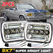 2PCS 7x6" 5x7" inch LED Headlights Hi/Lo Beam For Chevy Malibu 1978-81 El Camino