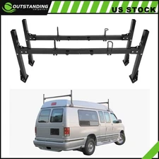 ?Universal Black van 2 Bar Ladder Roof Rack Ford Econoline crossbars Steel