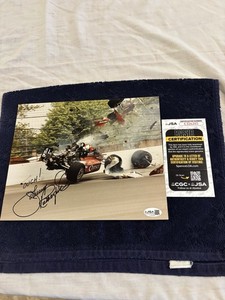 Johnny Rutherford Ouch! Signed 1990 Indy 500 Crash Photo 8x10 "Rare" JSA COA