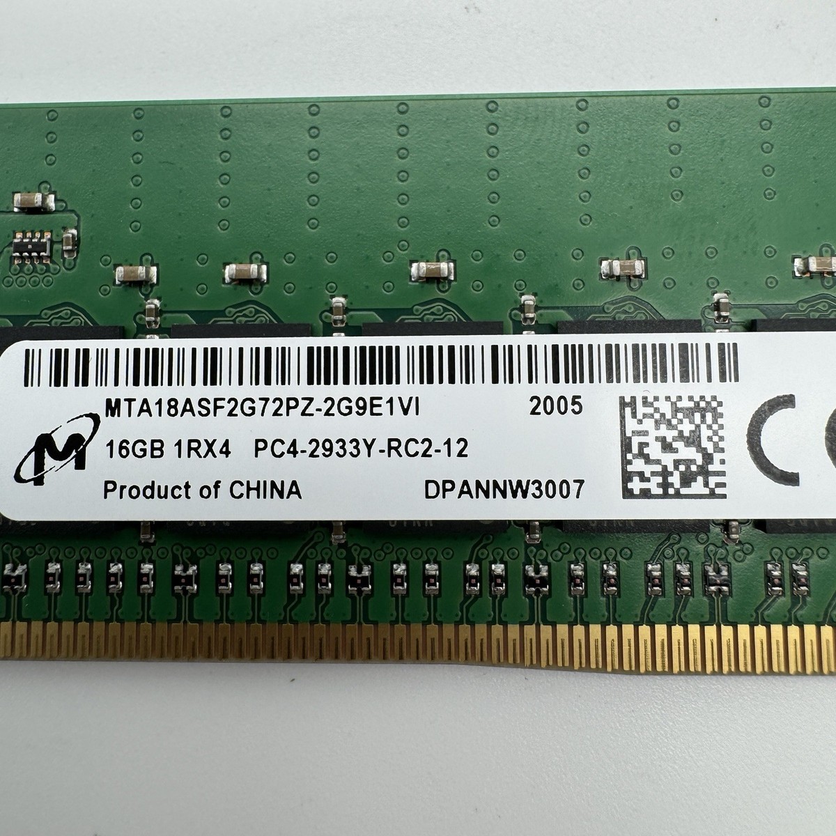 16GB Micron DDR4 2933MHz 1Rx4 PC4-23400 RDIMM ECC Registered