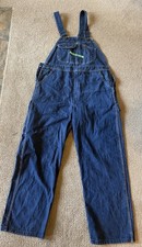Key Imperial Denim Bib Overalls Mens 42x30 Blue Cotton Adjustable Straps Pockets