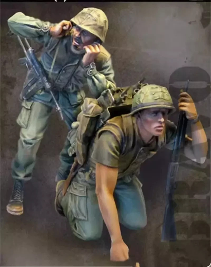 1/35 resin figures model kit Vietnam War 2 US soldiers unassembled unpainted