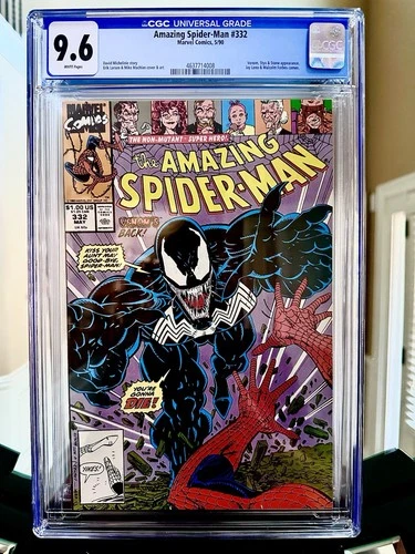 SPIDER-MAN #332 CGC 9.6 Venom Cover! Jay Leno, Malcom Forbes Cameo- Michelinie