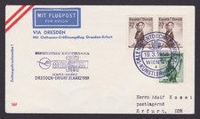 AUSTRIA 1958, Air mail cover Vienna-Dresden-Erfrut, Speceial cancellation