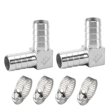 Pysrych Stainless Steel Hose Barb Fitting 90 Degree Elbow 3/8 Barbed x 3/8 Ba...