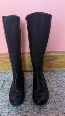 Womens Ralph Lauren Side Zip Soft Leather Black  Boot Size 5