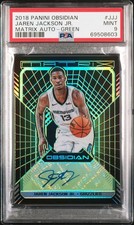 2018 PANINI OBSIDIAN MATRIX AUTOS GREEN #JJJ JAREN JACKSON JR. 11/15 PSA 9 AUTO