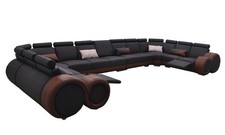 XXL couch big corner sofa leather corner set corner landscape upholstery living U shape + USB
