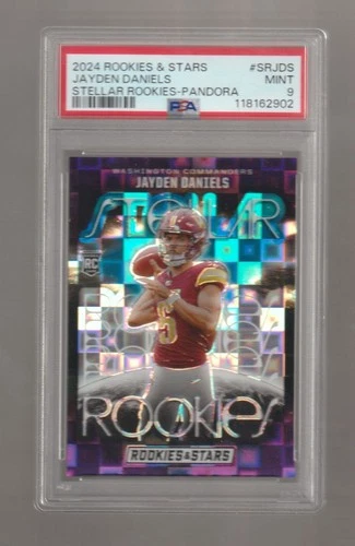 2024 Rookies & Stars Jayden Daniels Stellar RC Purple Pandora *PSA 9* SN 076/135