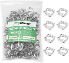 100 Pack 3/4" Metal Wire Buckle Heavy Duty for Woven Cord Strapping Pack of ...