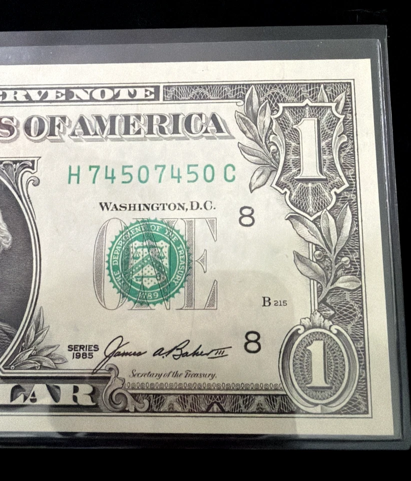 1984 MISSOURI $1 FEDERAL RESERVE ONE DOLLAR REPEATER NOTE H74507450C CRISP NOTE! - Image 4 of 4