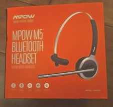 Mpow M5 Bluetooth 5.0 Headset Pro Trucker Office Headphones Noise Canceling Mic