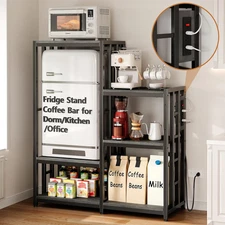 Mini Fridge Stand Coffee Bar Cabinet Station with Small Refrigerator Insert Stor