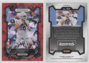 2024 Panini Prizm Draft Picks Red Ice Prizm Drake Maye #103 Rookie RC