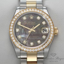 Rolex Medium Datejust 31 mm 178383 Stahl Gelbgold 750 Perlmutt Diamanten Gold
