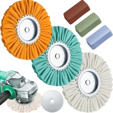3 Pcs 8 Airway Buffing Wheel Aluminum Wheel Polishing Kit In Diameter 5/8 Inch