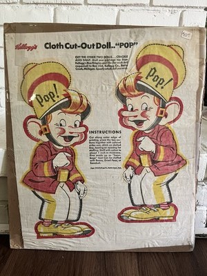 1948, Kelloggs, ''Un-Used'', ''POP'' Cloth Doll Cut Out - Vintage Advertising