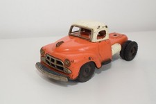 B85 1:30 19CM LONG SSS JAPAN TIN TOY BLECH TRUCK ORANGE WHITE FAIR COND.