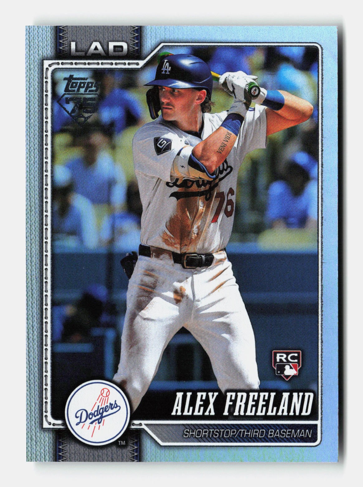 2026 Topps #74 Alex Freeland Topps Foil Pattern Los Angeles Dodgers