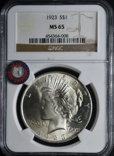 1923 Peace Dollar NGC MS65 #b