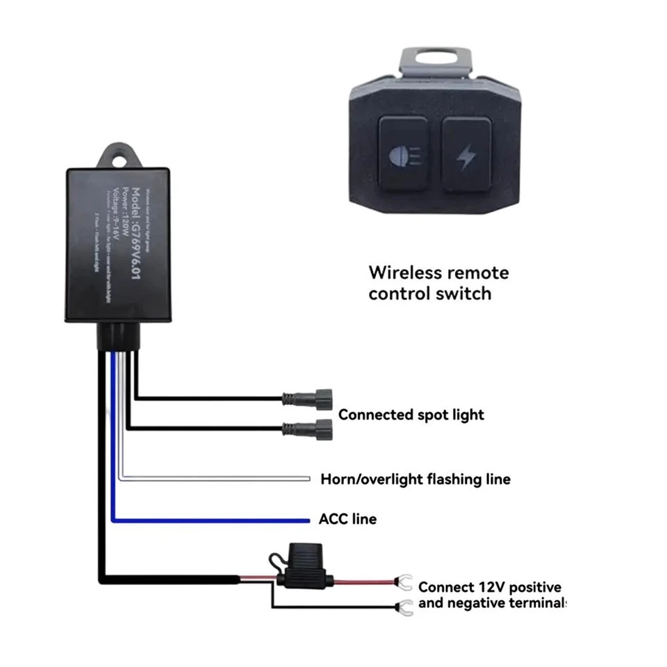 LED Fog Harness Relay Switch Cable For Night Riding Spotlight And Fog Control - Image 3 of 4