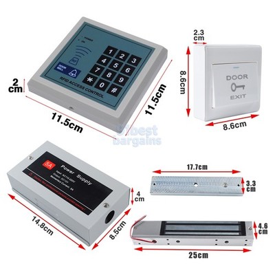RFID Door Access Control System Kit Home Security System with 280Kg 620Lb