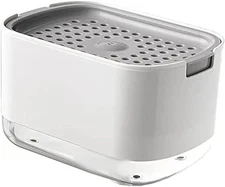 Soap Detergent Dispenser 2in1 Pump Sponge Holder Rack Shelf Countertop Caddy Dis