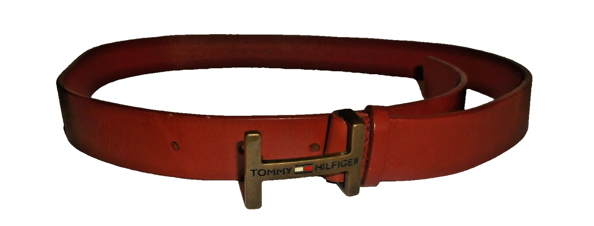 NWT Tommy Hilfiger Women\'s Brown Monogram H Buckle Fashion Belt Size Medium TH Monogram Square Buckle Leather Belt | Belts | Tommy Hilfiger main image 2