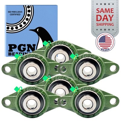 (6) UCFL202-10 Solid Base Pillow Block Flange Mounted Bearing 5/8'' Bore 2 Bolt