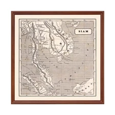 Old Map of Thailand 1848 - Vintage Thailand Art Wall Decor