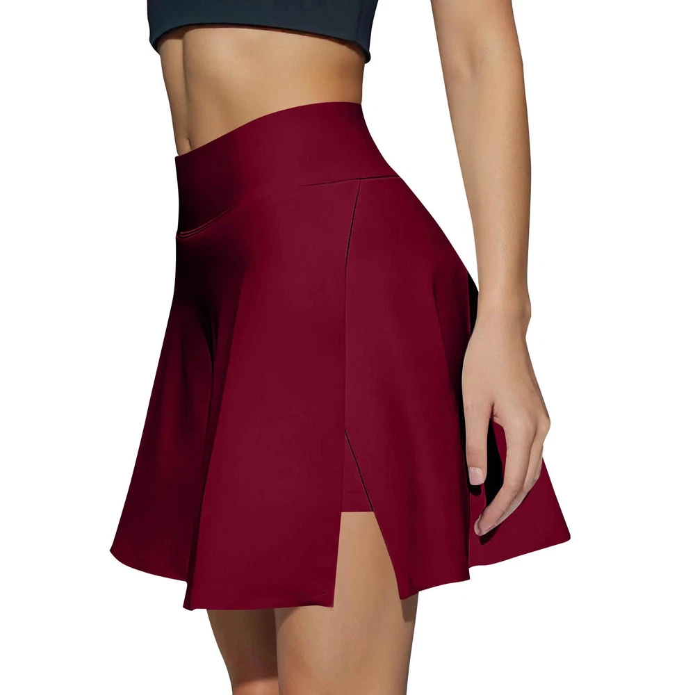 Women's High Waist Knee-Length Tennis Skirt Pleated Golf Shorts ML