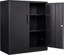 Yizosh Metal Garage Storage Cabinet with 2 Doors and 2 Adjustable Shelves - 35.5