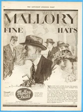 1919 Mallory Hat Co Danbury CT Howard Chandler Christy Art Men's Fashion Style