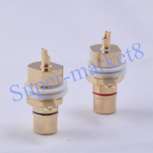 Amplificador de audio dorado conector RCA hembra conector de chasis 4 piezas - Imagen 2 de 3