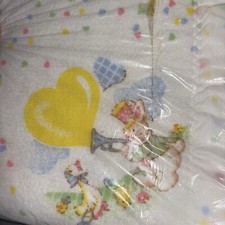 Cannon Vintage Crib Sheet 3 Pc Set Fleece Receiving Blanket Balloons Hearts New 