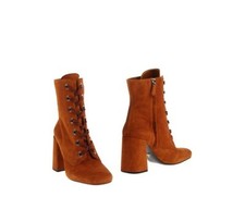  Woman's PRADA  combat boots   Brown sweat leather biker 40/10