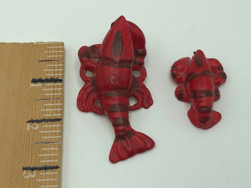 Vintage 2 Piece Bone China Red Lobster Figurine Ocean Decor 3" 2" JAPAN G - Picture 9 of 9