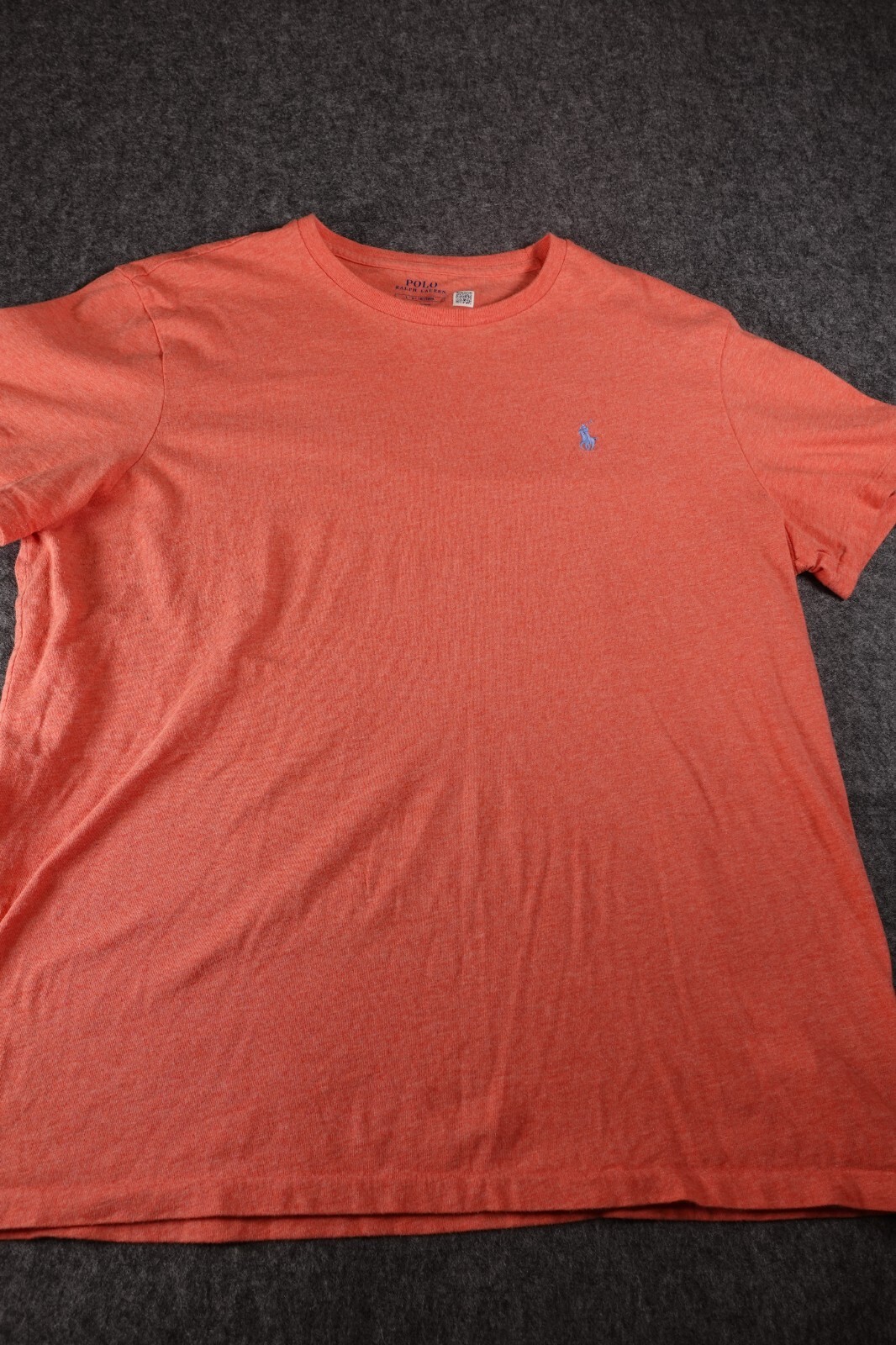 PONY Polo Ralph Lauren uomo media vestibilità girocollo SS T shirt taglia large salmone con frangia