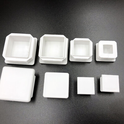Square Plastic End Caps Bungs Blanking Plugs Tube Pipe Box Section Inserts White