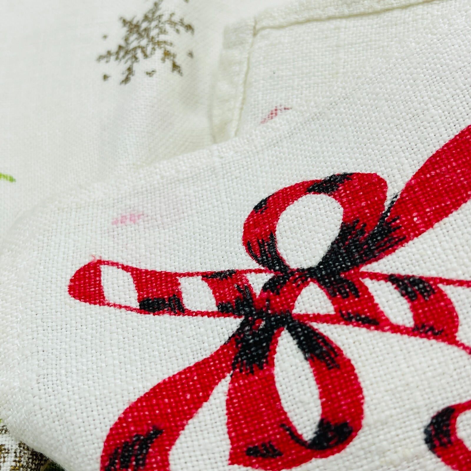 Vintage 1950's Flour Sack Christmas Towels Hand Towels Santa Claus Holiday