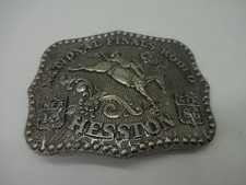 NFR National Finals Rodeo Hesston 1986 Belt Buckle Fred Fellows Cowboy Horse AV1